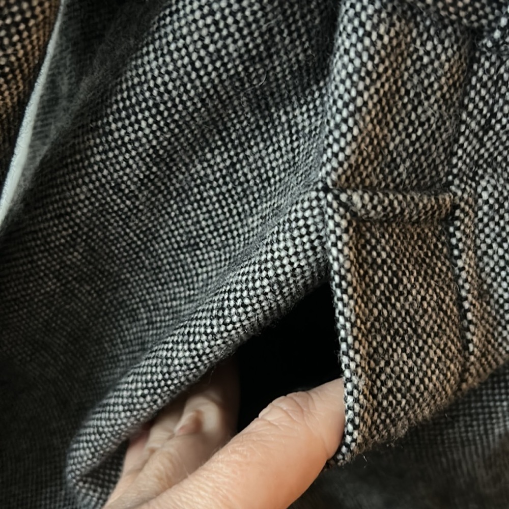 Womens Gray Double-Breasted Wool Blend Coat - Picture 3 of 11